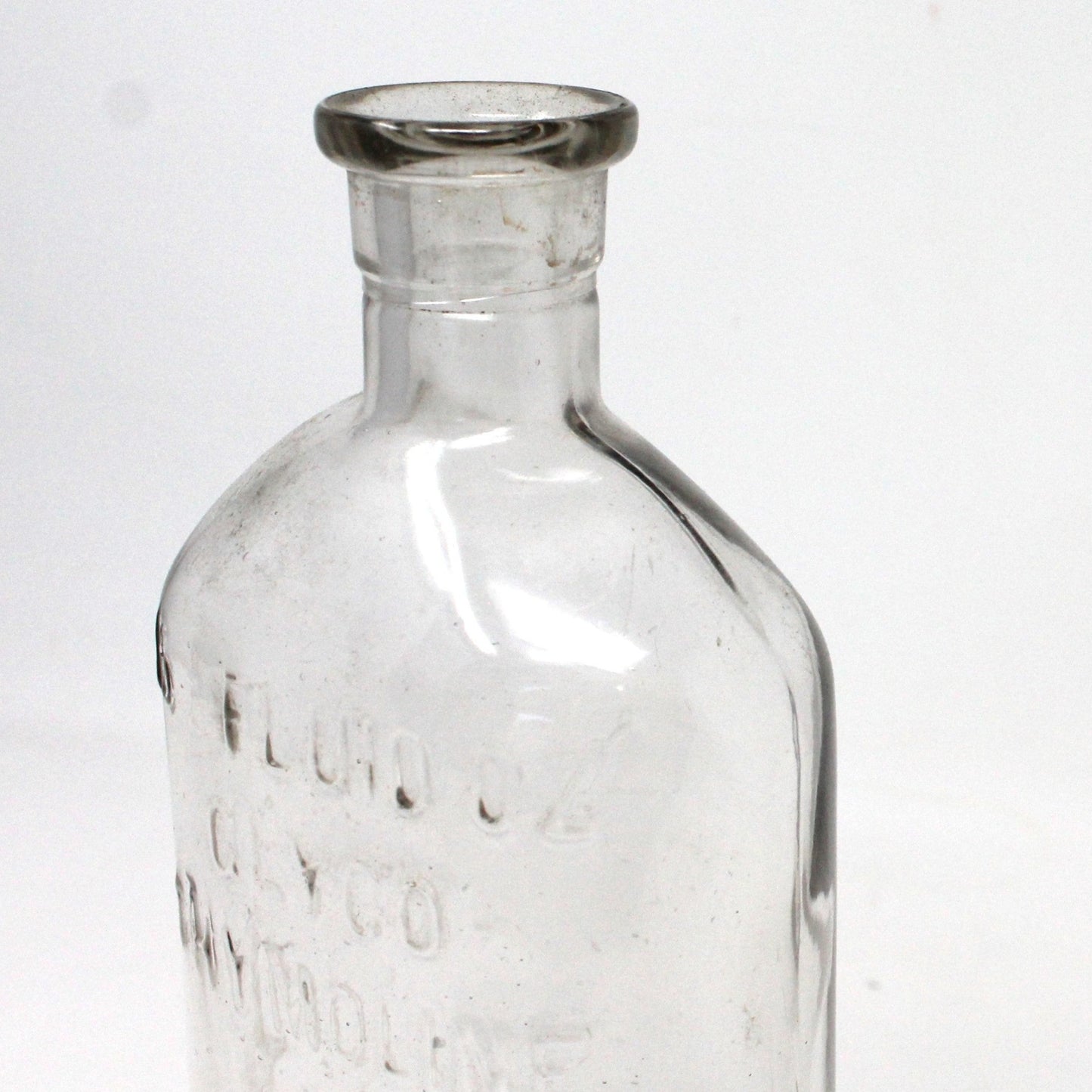 Medicine Bottle, Glyco-Thymoline, 15.5 oz, Clear Antique