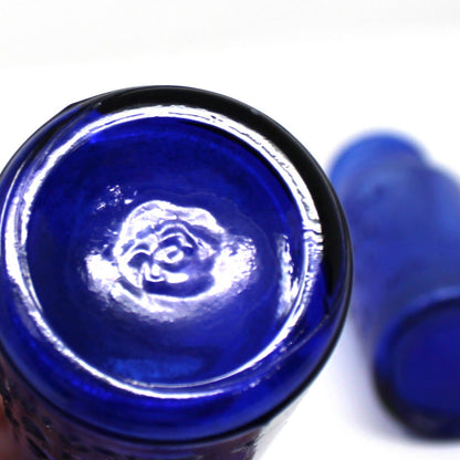 Medicine Bottle, Cobalt Blue Bromo - Seltzer, Emerson, Set of 2, AMB, 4" Antique