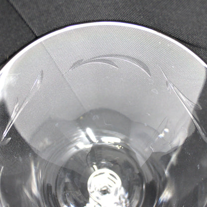 Water Goblets, Tiffin, Lyndley Platinum Trim, Cut Leaves, Faceted Stem 17646, Blown Glass, Set of 3, Vintage