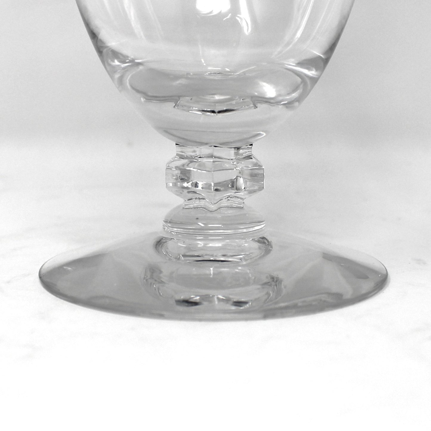 Iced Tea / Goblets, Tiffin, Lyndley Platinum Trim, Cut Leaves, Faceted Stem, Blown Glass, Set of 4, Vintage