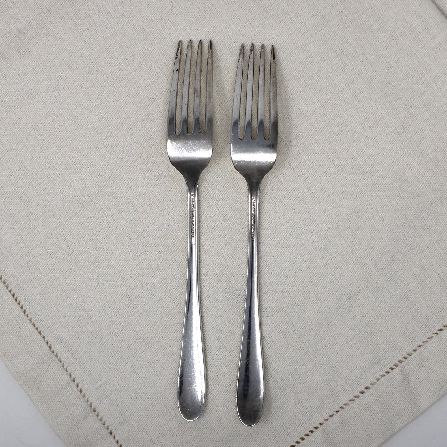 Forks, Gorham, Invitation Pattern, Plate Pat. 1940, Silverplate, Set of 2, Vintage