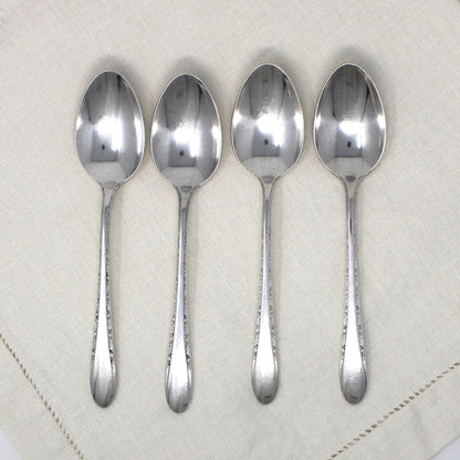 Teaspoons, Gorham, Invitation Pattern, Plate Pat. 1940, Set of 4, Silverplate, Vintage