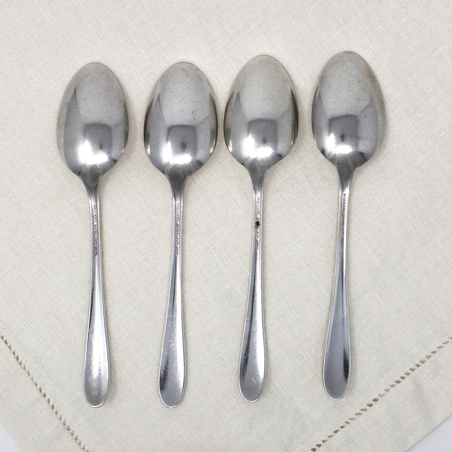 Teaspoons, Gorham, Invitation Pattern, Plate Pat. 1940, Set of 4, Silverplate, Vintage