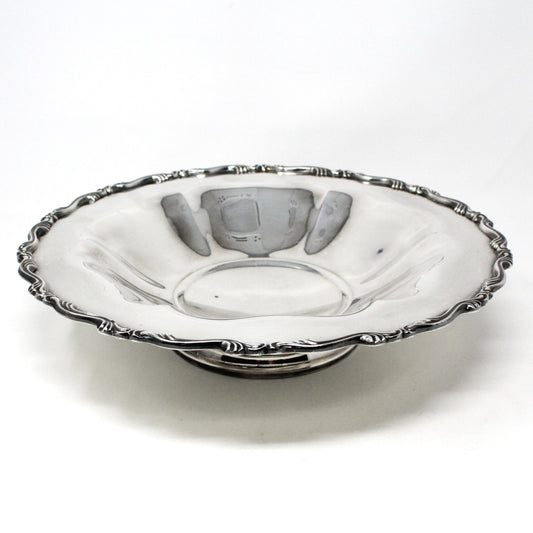 Bowl, Shallow Bowl, Oneida, Silverplate Bowl, Footed Centerpiece Shallow Bowl, Georgian Scroll, Vintage