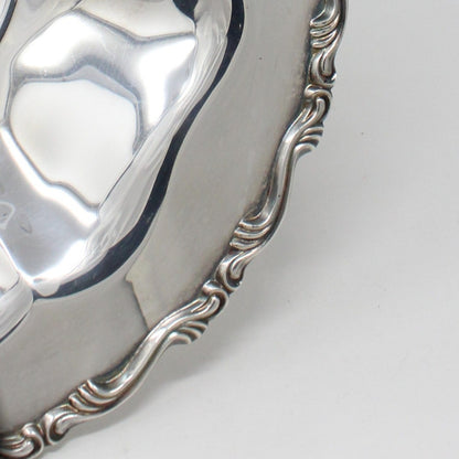 Bowl, Shallow Bowl, Oneida, Silverplate Bowl, Footed Centerpiece Shallow Bowl, Georgian Scroll, Vintage