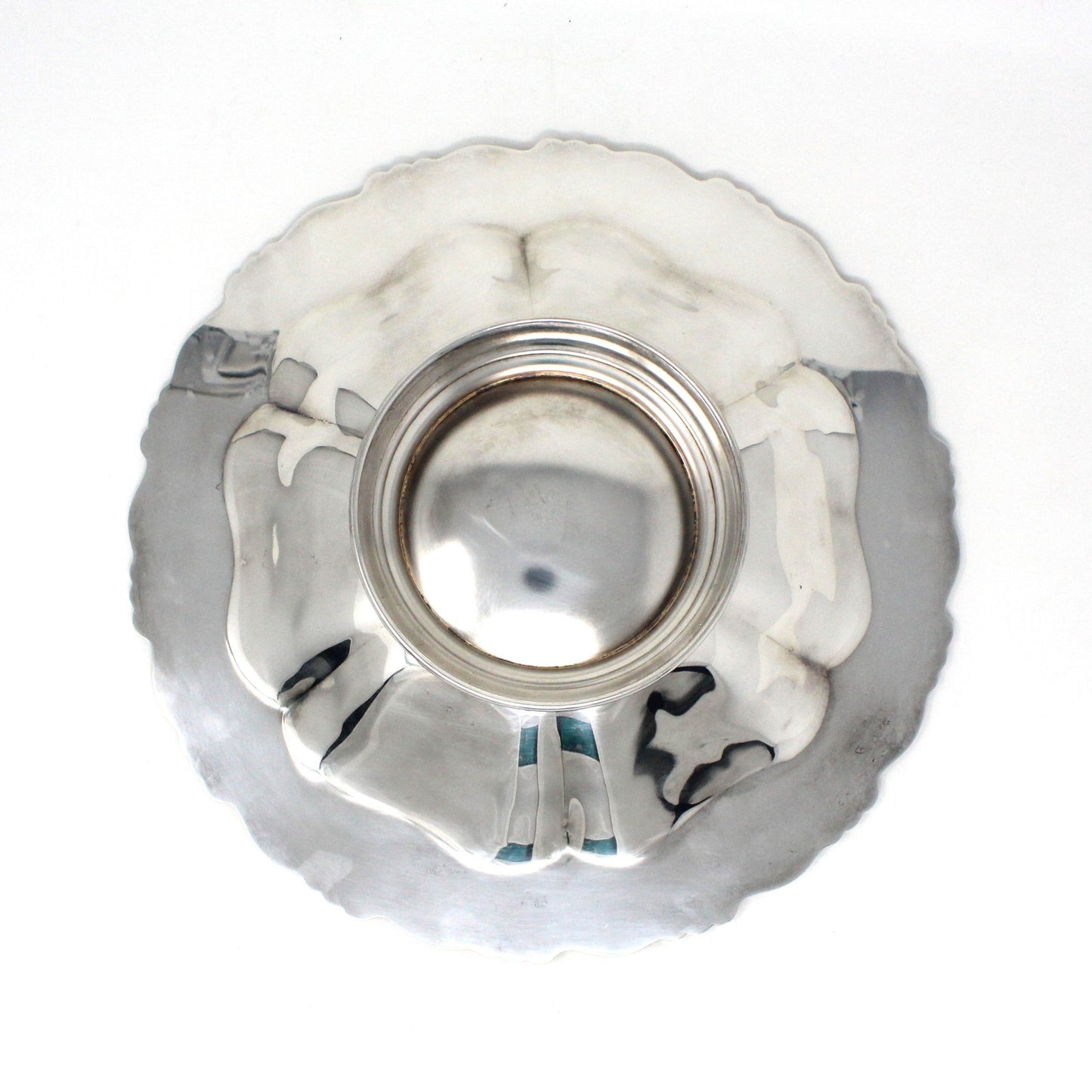 Bowl, Shallow Bowl, Oneida, Silverplate Bowl, Footed Centerpiece Shallow Bowl, Georgian Scroll, Vintage