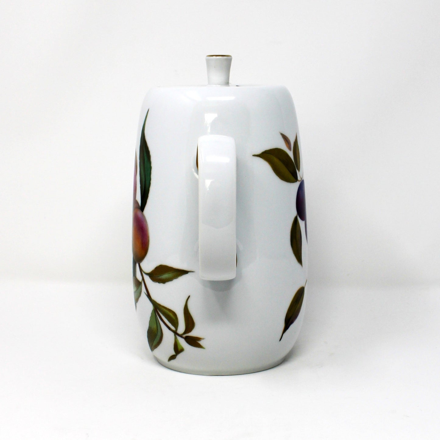 Coffee Pot, Royal Worcester, Evesham Gold, Plums & Peaches, Gold Rim, English Porcelain, Vintage 1961–2015