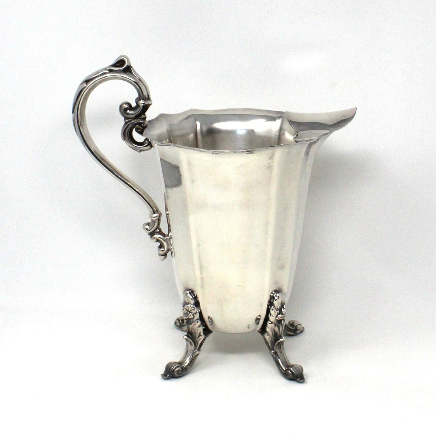 Pitcher, A. Cohen & Sons, Silverplate, Beverage Pitcher w/Ice Lip, Footed, Victorian Style, Vintage