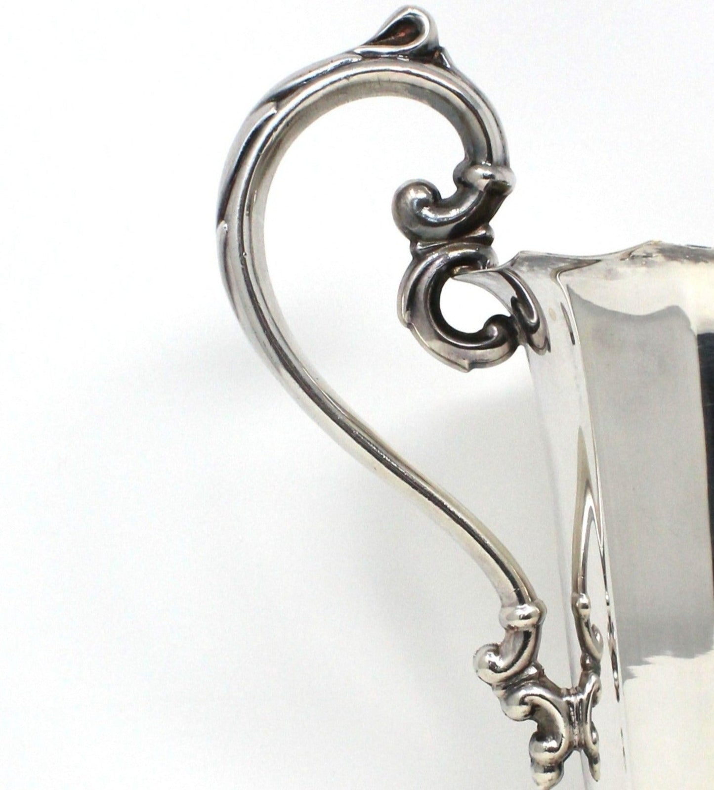 Pitcher, Silver A. Cohen & Sons, Silver Plated Beverage Pitcher w/Ice Lip, Footed, Victorian Style, Vintage