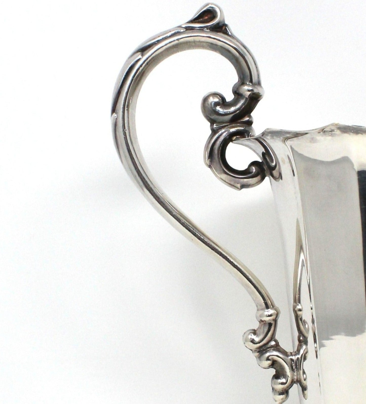 Pitcher, A. Cohen & Sons, Silverplate, Beverage Pitcher w/Ice Lip, Footed, Victorian Style, Vintage