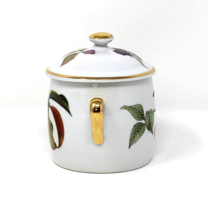 Condiment Jar, Royal Worcester, Evesham Gold, Marmalade, Jam / Jelly Pot with Lid, Vintage