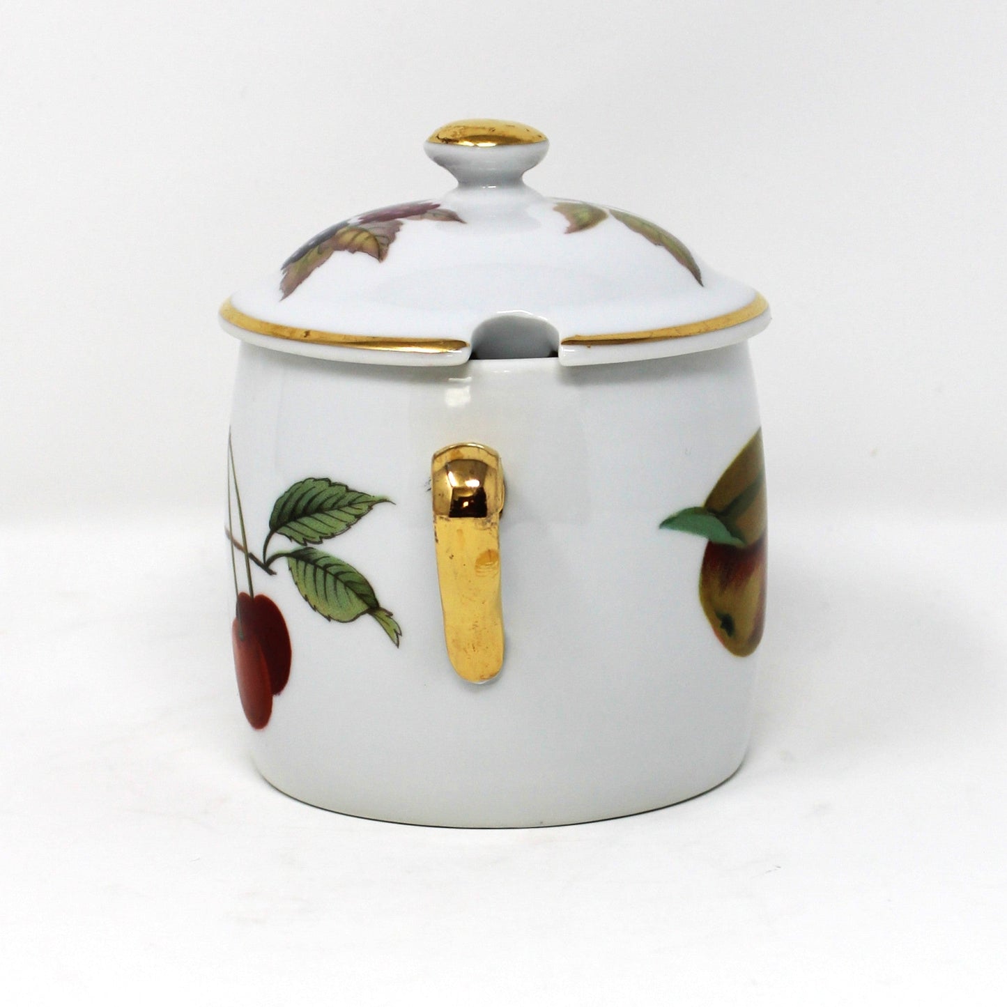 Condiment Jar, Royal Worcester, Evesham Gold, Marmalade, Jam / Jelly Pot with Lid, Vintage