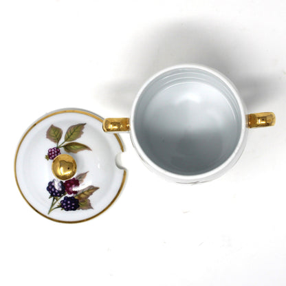 Condiment Jar, Royal Worcester, Evesham Gold, Marmalade, Jam / Jelly Pot with Lid, Vintage