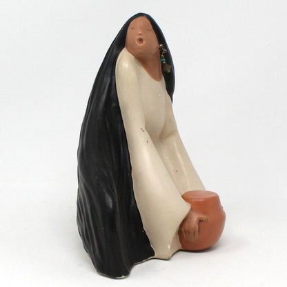 Sculpture, Cast Molding, Native American Woman, Hand Painted, Signed, Vintage, SOLD
