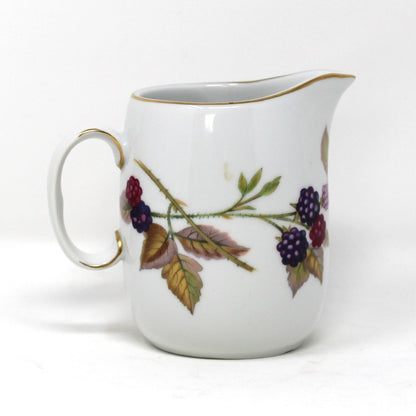 Creamer, Royal Worcester Evesham Gold, Apples & Berries, Small 6 oz, England, Vintage 1960s