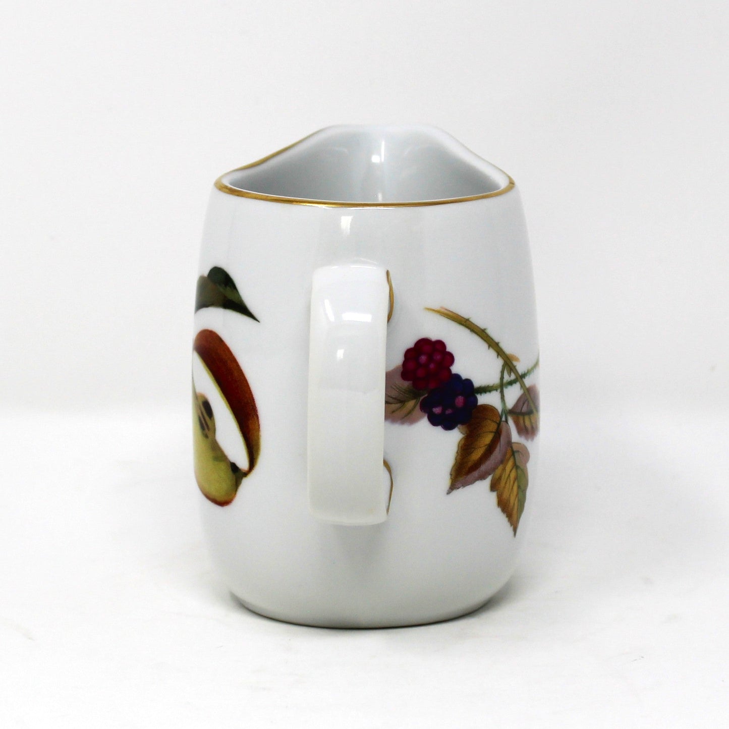 Creamer, Royal Worcester Evesham Gold, Apples & Berries, Small 6 oz, England, Vintage 1960s
