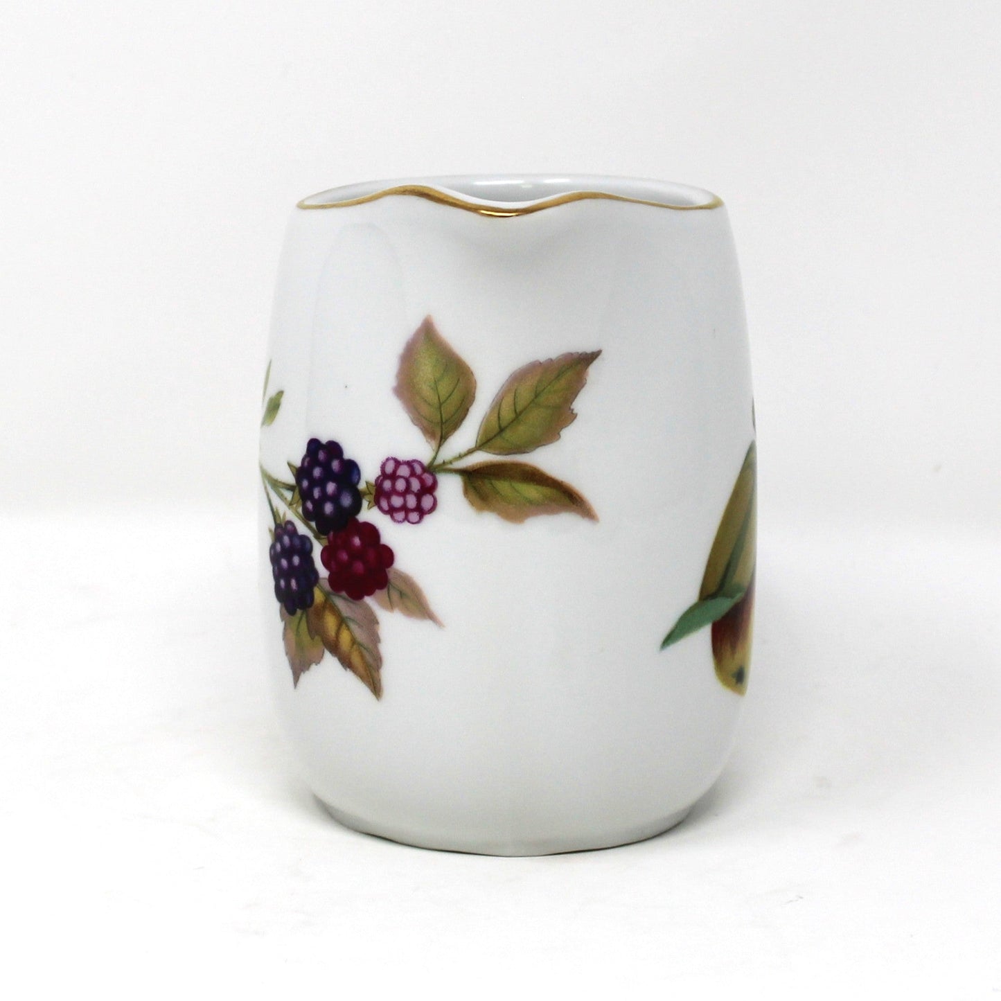 Creamer, Royal Worcester Evesham Gold, Apples & Berries, Small 6 oz, England, Vintage 1960s
