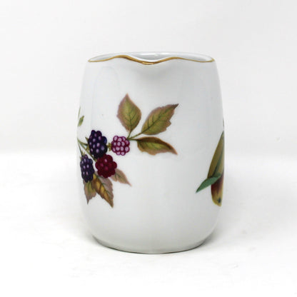 Creamer, Royal Worcester Evesham Gold, Apples & Berries, Small 6 oz, England, Vintage 1960s