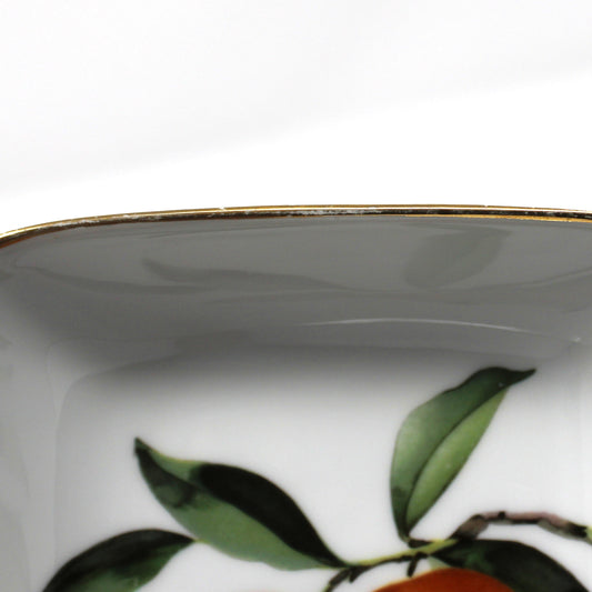 Hors D'Oeuvres Dish, Royal Worcester, Evesham Gold, Square Shallow Bowls, Citrus, Vintage