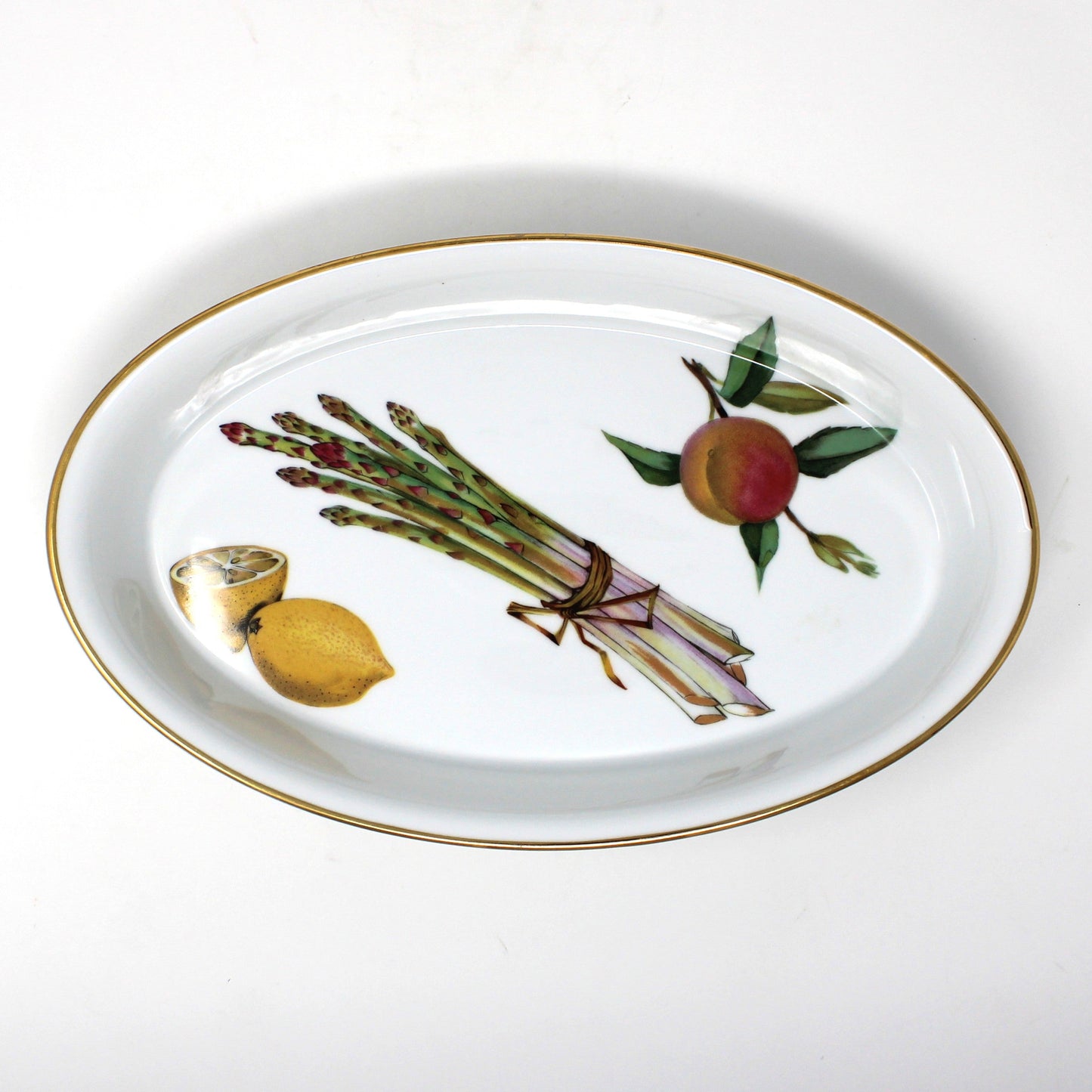 Vintage Oval Baker / Server, Evesham Gold by Royal Worcester, Ribbed Sides Elegant Tableware.