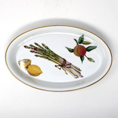 Vintage Oval Baker / Server, Evesham Gold by Royal Worcester, Ribbed Sides Elegant Tableware.