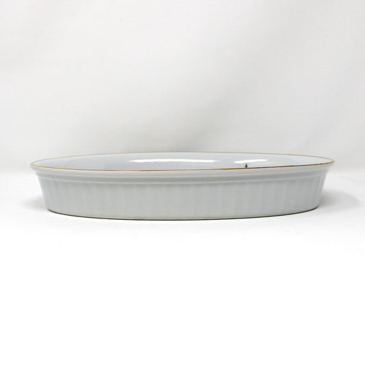 Oval Baker, Royal Worcester, Evesham Gold, English Porcelain, Asparagus, Oven to Table, Vintage 10"