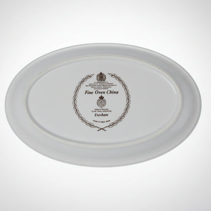 Oval Baker, Royal Worcester, Evesham Gold, English Porcelain, Asparagus, Oven to Table, Vintage 10"