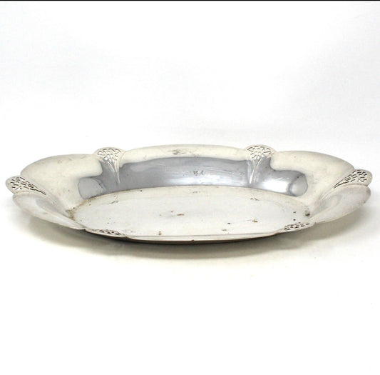 Bread Tray, Wm Rogers, Silverplate Bread Tray, Reticulated Oval Tray, Antique