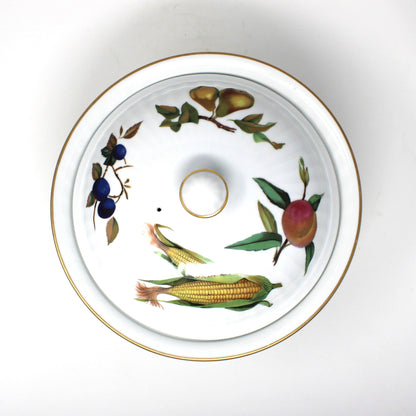 Casserole with Lid, Royal Worcester, Evesham Gold, 3 QT Round, Ribbed, Vintage, 1961