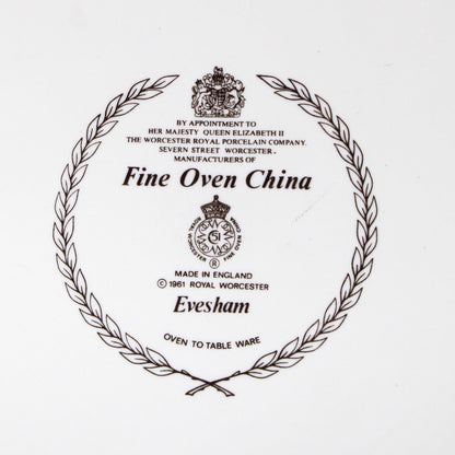 Casserole with Lid, Royal Worcester, Evesham Gold, 3 QT Round, Ribbed, Vintage, 1961