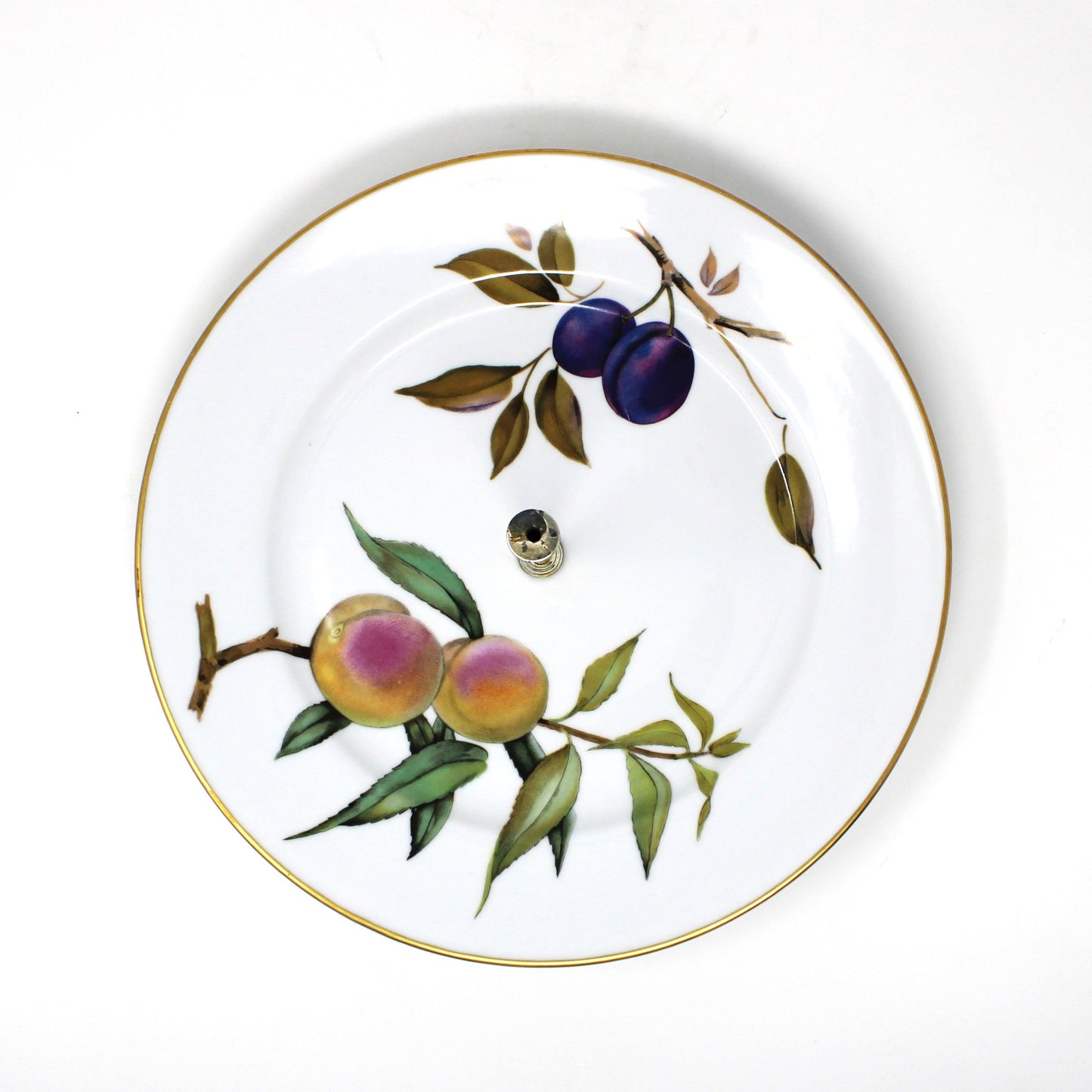 Sandwich Plate / Tidbit Tray, Two-Tier Server with Metal Handle, Royal Worcester, Evesham Gold, Vintage