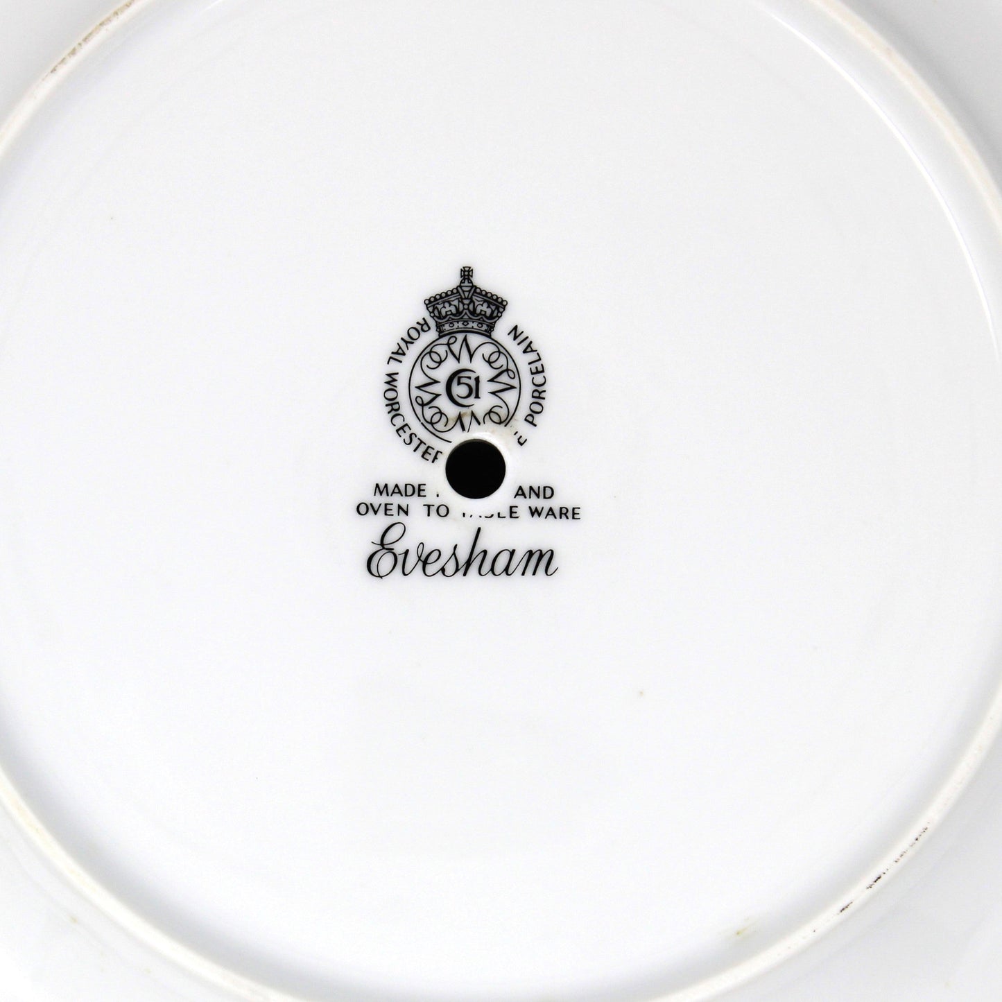 Sandwich Plate / Tidbit Tray, Two-Tier Server with Metal Handle, Royal Worcester, Evesham Gold, Vintage