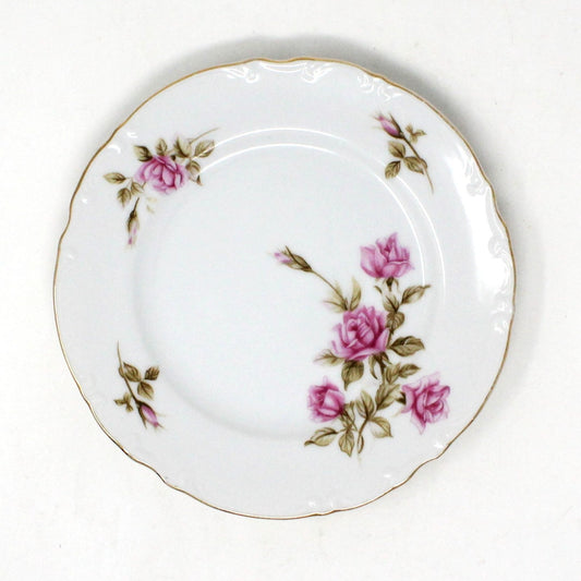 Bread & Butter Plate, Mikasa, Rosetta, Pink Roses, Vintage Japan