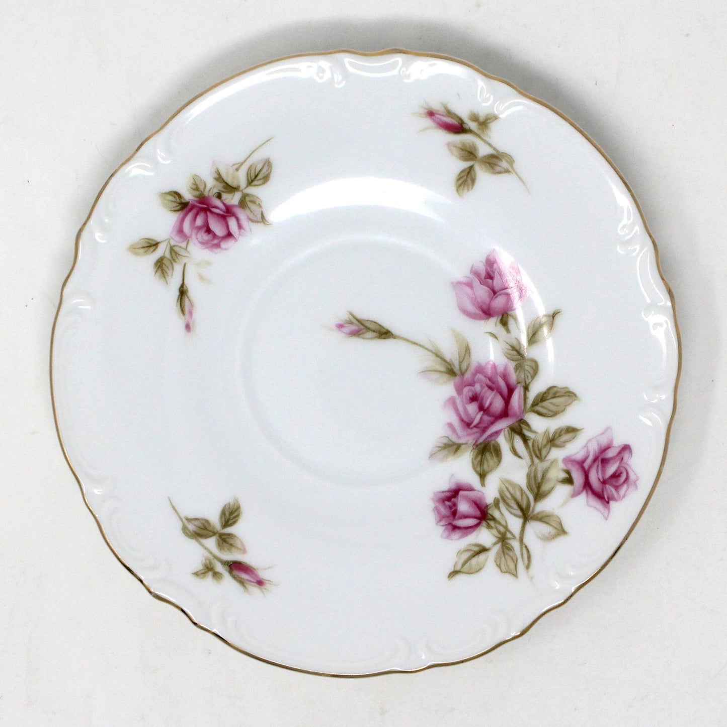 Saucers, Mikasa, Rosetta, Pink Roses, Vintage Japan