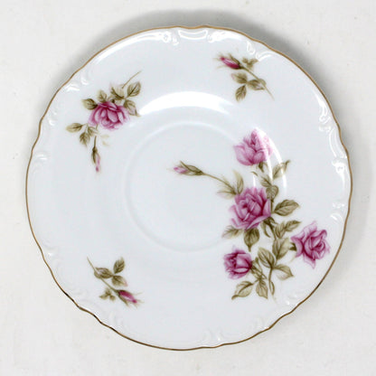 Saucers, Mikasa, Rosetta, Pink Roses, Vintage Japan