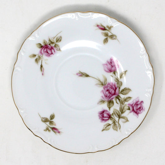 Saucers, Mikasa, Rosetta, Pink Roses, Vintage Japan
