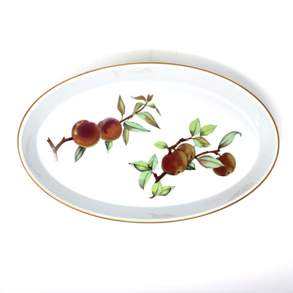 Vintage Oval Baker / Server, Evesham Gold by Royal Worcester, Elegant Tableware, Peaches on Branches, Oven to Table Bakeware