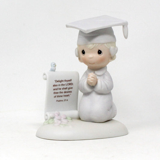 Figurine, Enesco, Precious Moments, Graduate, Seek Ye The Lord, Vintage 1982