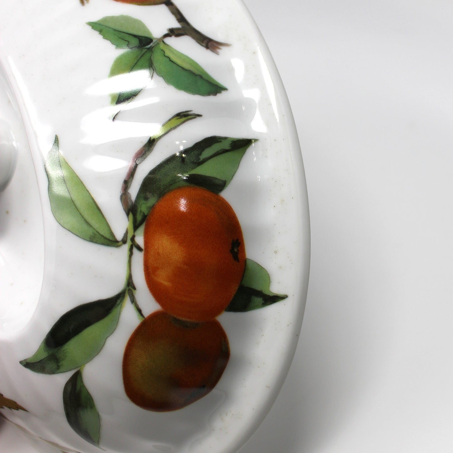 Casserole with Lid, Royal Worcester, Evesham Gold, 2 QT Oval, Pears, Ribbed, Vintage, 1961