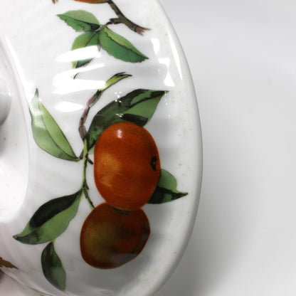 Casserole with Lid, Royal Worcester, Evesham Gold, 2 QT Oval, Pears, Ribbed, Vintage, 1961