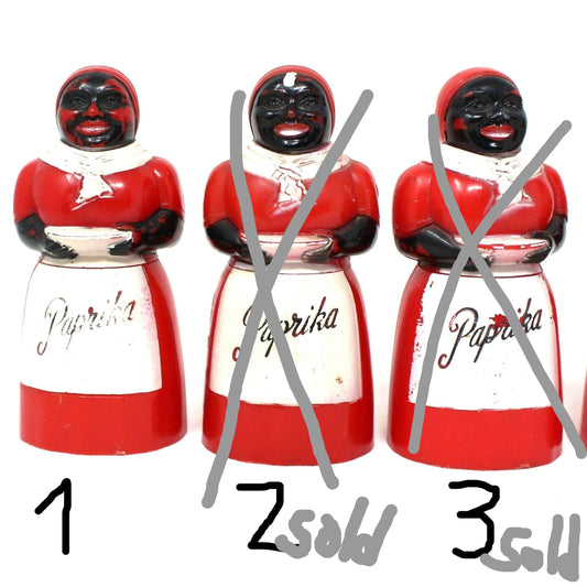 Paprika Shaker, Aunt Jemima, Black Americana Collectible, Vintage F&F Mold & Die Works