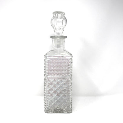 vintage glass decanter.  Square Wexford pattern with paneled stopper.