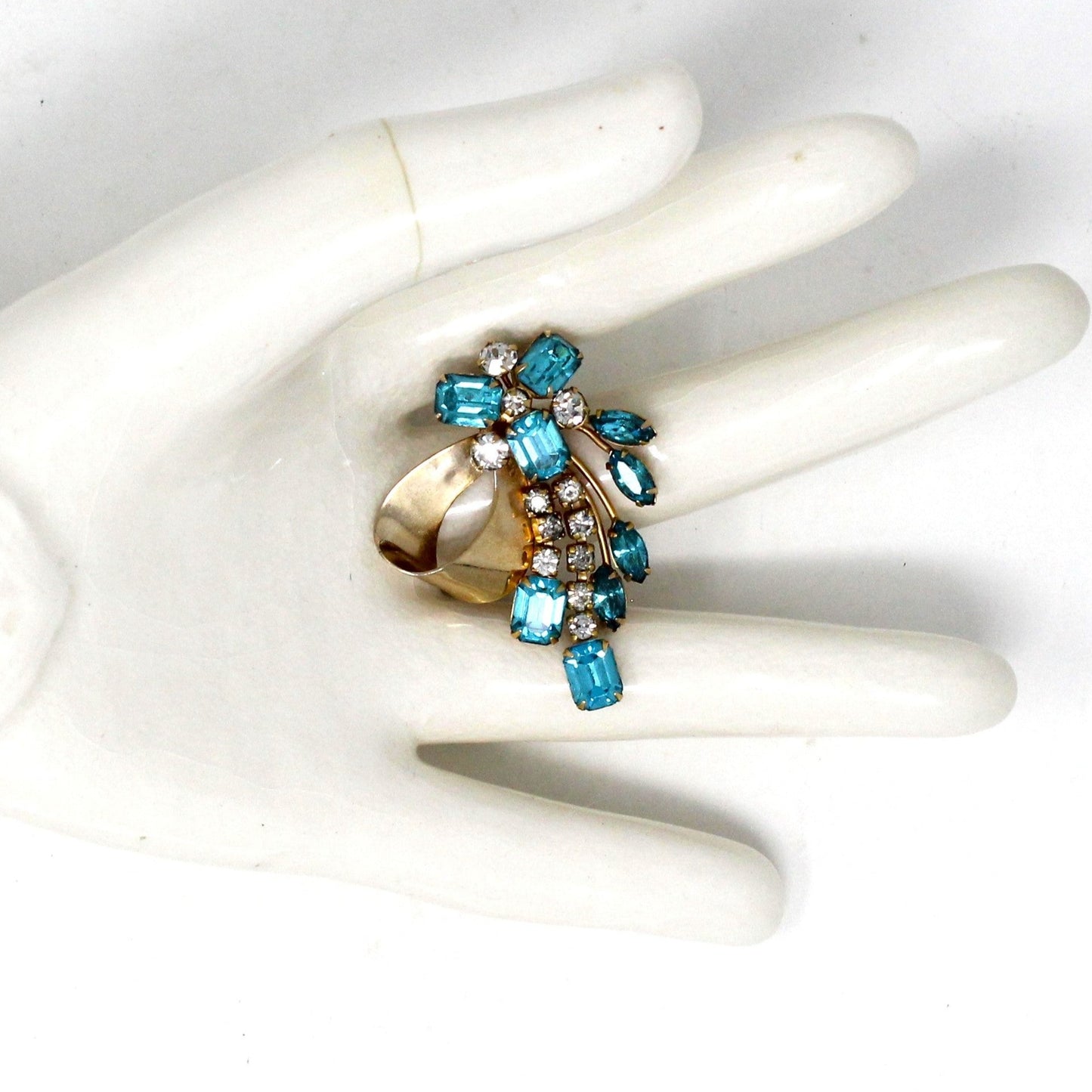 Brooch / Pin and Earrings Set, Scitarelli, Aquamarine Brooch & Earrings Demi Parure, Vintage