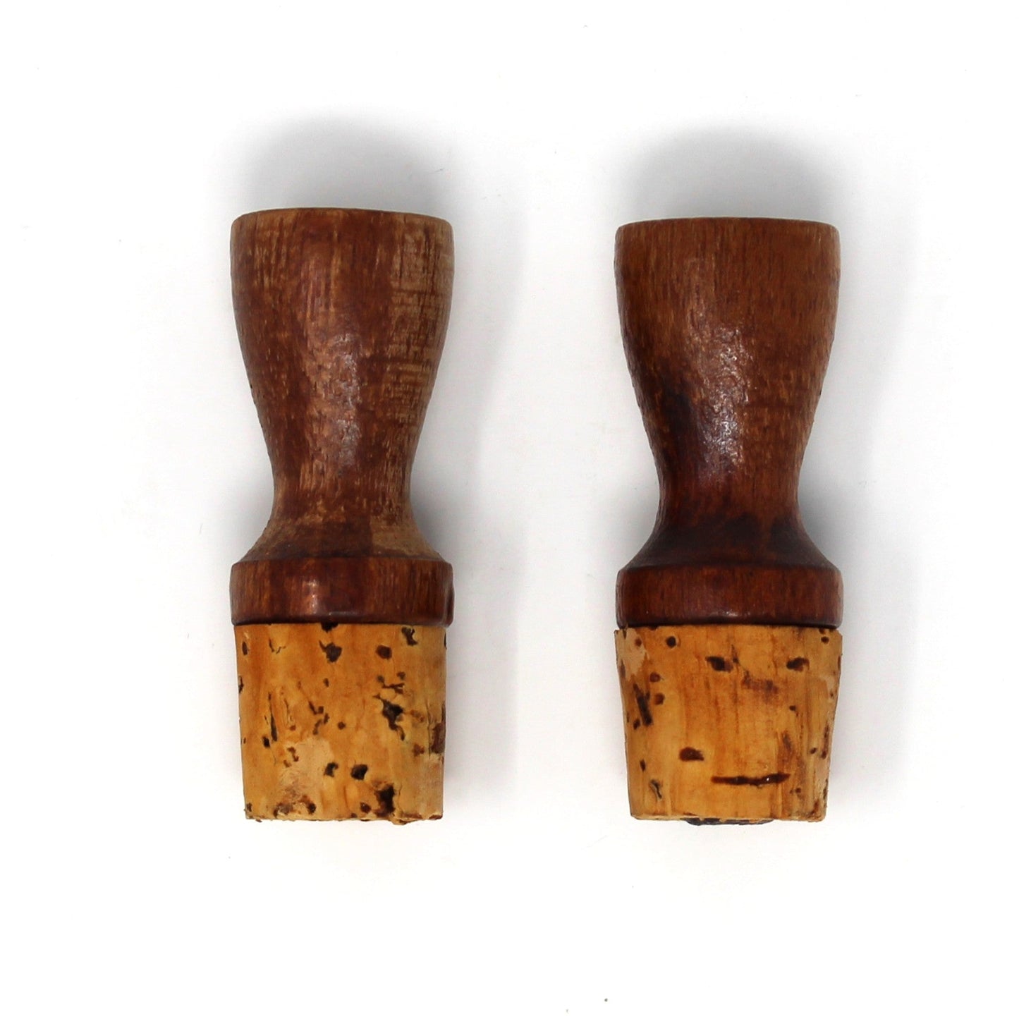 Cruets, Royal Worcester Evesham Gold Oil & Vinegar Porcelain with Wooden Stoppers, England, Vintage 1961