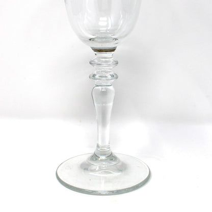 Wine Glasses, Pasabahce, Tiered Stem, Gold Rims, Set of 4, Vintage