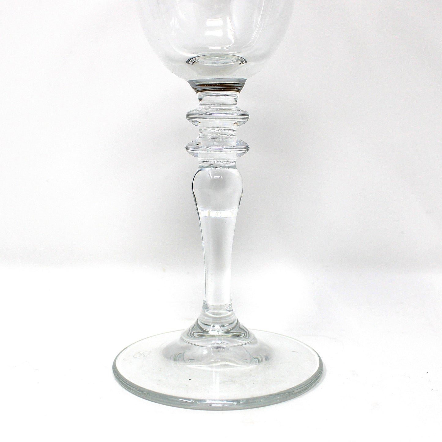 Wine Glasses, Pasabahce, Tiered Stem, Gold Rims, Set of 4, Vintage