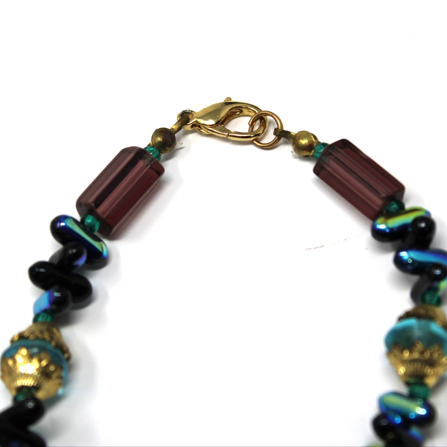 Necklace, Bohemian Glass Beaded Opera Necklace, 47" Long, Vintage
