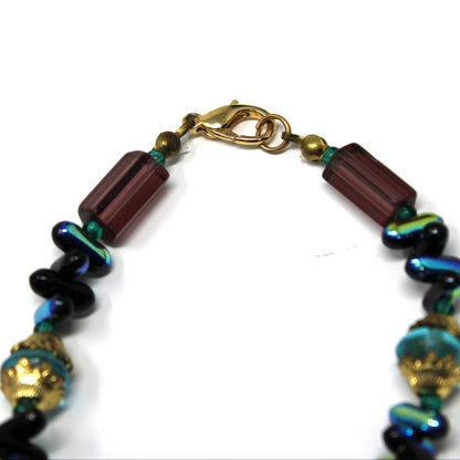 Necklace, Bohemian Glass Beaded Opera Necklace, 47" Long, Vintage