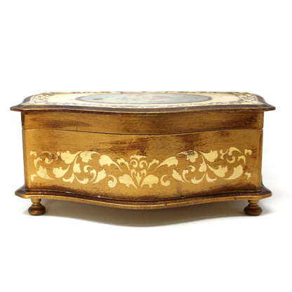 Box, Jewelry Box, Musical, Florentine Style, Victorian, Somewhere My Love, Vintage Japan