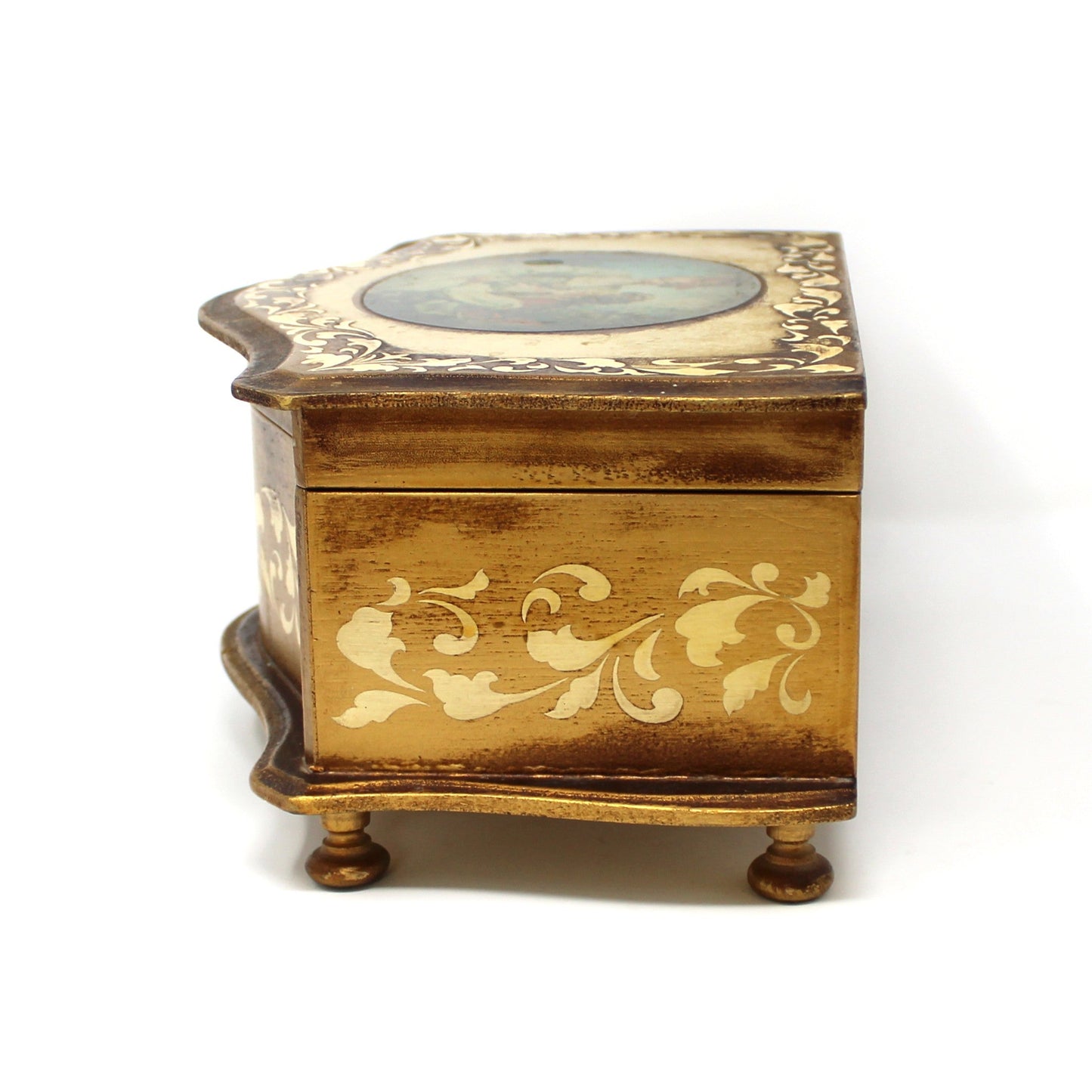 Box, Jewelry Box, Musical, Florentine Style, Victorian, Somewhere My Love, Vintage Japan